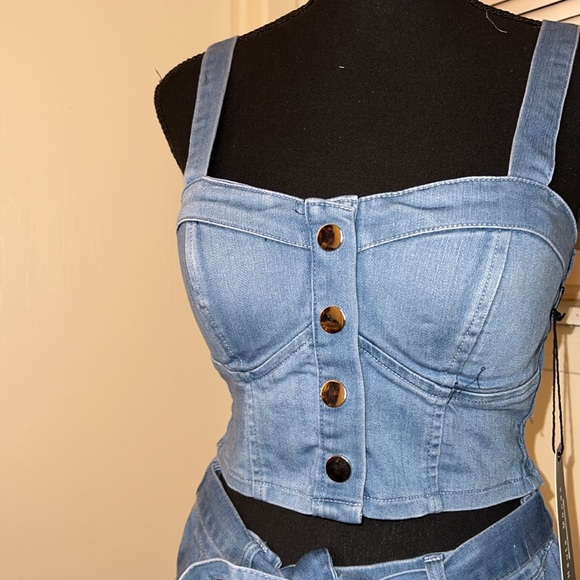 Two piece denim short set - Picture 2 of 3